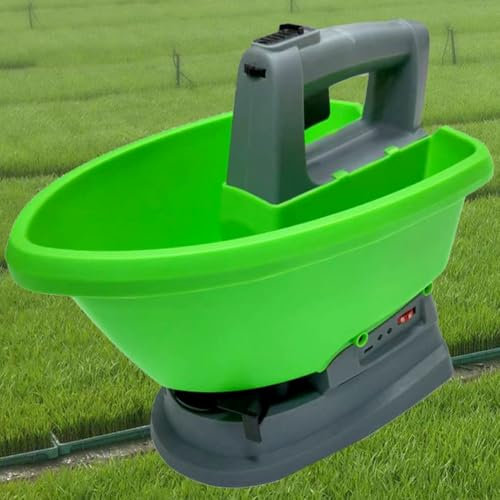Cordless Seed Spreader, 3L Rechargeable Lawn Feed Spreader, Handheld Electric Fertilizer Spreaders with 5 Gears Adjustable Scatter, 7 Speeds for Wheat/Vegetable/Rice Fields, Fish Ponds, Breeding Farms