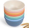Ulrikco 8-Piece Unbreakable Plastic Bowls Set - Colorful Cereal Bowl Soup Bowls for Adults & Kids Safe for Dishwasher & Microwave, Reusable Serving Bowls for Kitchen, Camping, Parties (655ML)