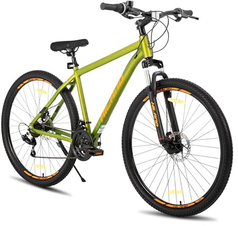 HILAND 29 Zoll Mountainbike, Aluminiumrahmen 21 Gang Schaltung MTB mit Scheibenbremse Federgabel, Mountainbike für Männer Grün