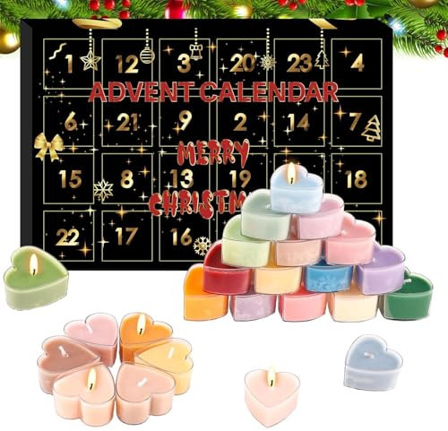 Calendario de adviento con calendario de adviento y calendario de adviento con 25 velas perfumadas en macetas de con ciit
