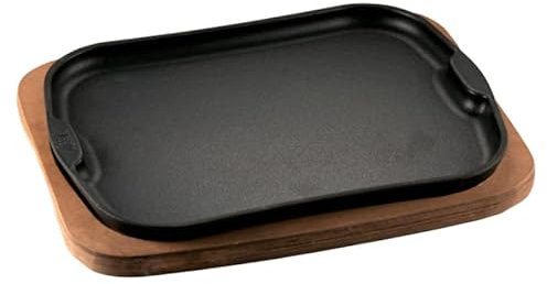 ILSA srl Piatto a servire in ghisa smaltata con vassoio in legno