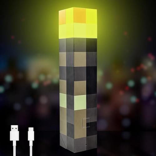 LED Wall Torch Light, USB Rechargeable Lighting, 28cm Bedside Lamp Gaming Room Decor, Hallway Decor, Home Decor Room Essentials, Video Game Gifts and Collectibles