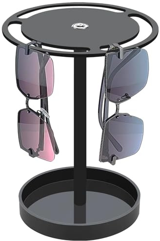 Sonnenbrillenhalter aus Acryl – um 360 Grad drehbarer Brillenständer, drehbarer Brillen-Organizer, Brillenhalter, Vitrine, Präsentationsständer für Uhren, Schmuck, Armbänder