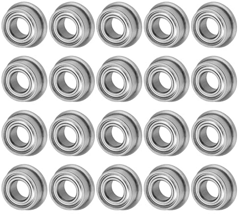 M METERXITY 20 Pcs MF105ZZ Cuscinetto A Sfere Con Flangia 5 X 10 X 4mm | Cuscinetti Con Flangia, Acciaio Cromato GCr15, Doppio Scudo In Metallo, Per Carriole/Stampanti/Fax/Utensili Elettrici