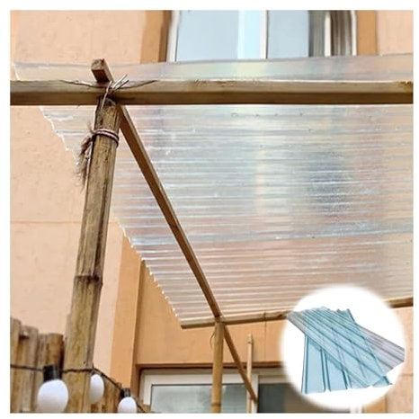 Placas de techo corrugadas transparentes de 1 mm de grosor, placas de iluminación diurna duraderas para cocheras e invernaderos, juego de 5 piezas (0,9 x 1,0 m) – Material de construcción ideal