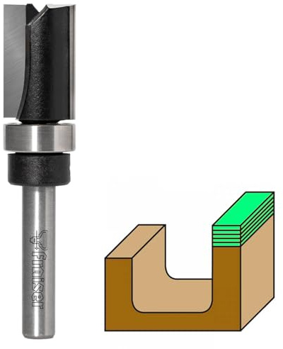 Fraiser Fresa copiadora – fresa para madera con rodamiento, diámetro 12,7 mm, vástago 6 mm – compatible con fresadora para madera y tupia fresadora