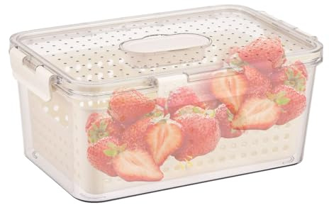 Frischhaltedosen Mit Deckel Und Abtropfkorb Kühlschrank Frischhaltedosen Mit Sieb Für Gemüsen Obste Kühlschrankdosen Abtropfsieb Kühlschrank Organizer Für Salat Beer Beeren