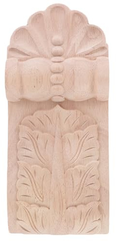 WOONEKY Ornate Wooden Corbels European Carved Beam Supports For Countertops Roman Column Capitals Decorative Corbel Brackets For Doorways And Furniture
