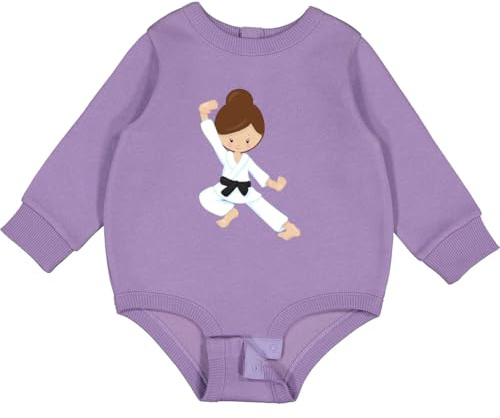 inktastic Karate Girl, Cute Girl, Black Belt, Brown Hair Baby Fleece Bodysuit 18 Months Lavender 39dc9