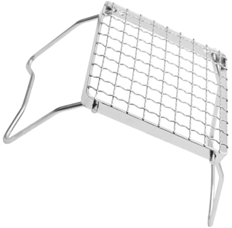 Angoily Klappbarer Tragbarer Campinggrill Edelstahl mit 24X17cm Grillrost Kompakt Stabiler Rahmen für Outdoor Picknick Camping und Angeln