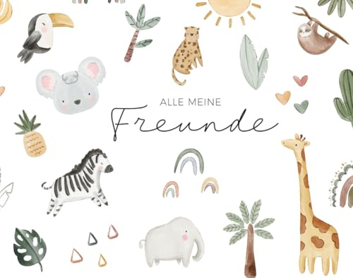 Alle meine Freunde: Freundebuch Dschungeltiere | Freundschaftsbuch Kindergarten, Schule | Erinnerungsbuch Kinder