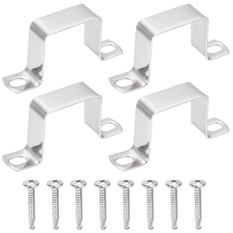 QUARKZMAN 4Pcs Abrazadera En Forma De U Para Tubo Cuadrado 40x40mm Soporte En Forma De U De Acero Inoxidable 304 Abrazadera De Correa Cuadrada Con TornillosPara Tuberías Soporte