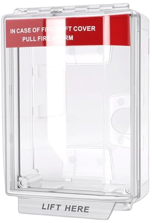 Hyuduo Fire Alarm Pull Station Cover, Manual Call Point Protective Guard Prevents Accidental Activation with IP67 Rating, for Home Office Outdoor Emergency Equipment Protection