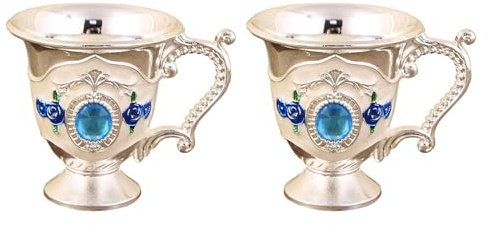 Kaeltsyn De 2 Copas Antiguas de Aleaciones de Zinc para Vino y Decoración Vasos de Chupito Antiguos Europeos