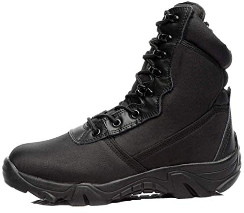 LiliChan Fermeture à glissière latérale de Combat Tactique Militaire Ultra-légère de 8 po pour Homme (43 EU, Noir)