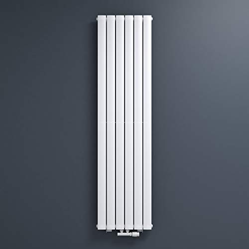 Mai & Mai Radiatore Verticale da Bagno 180x46cm, Radiatore Scaldasalviette a Due Strati Termoarredo Scalda Portasciugamani da Parete e Pavimento in Acciaio, Bianco