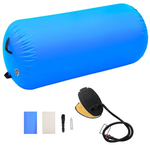 Aufblasbare Gymnastik-Rolle mit Pumpe 120x90 cm PVC Blau