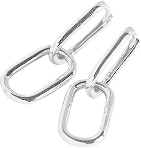 Einzigartige Doppelschlaufen baumeln Kleine Creolen Ohrringe 925 Sterling Silber Personalisierte Kreis Huggie Reifen Dangling Charm Drop Ohrring Mode Schmuck Geschenke für Frauen Mädchen Männer