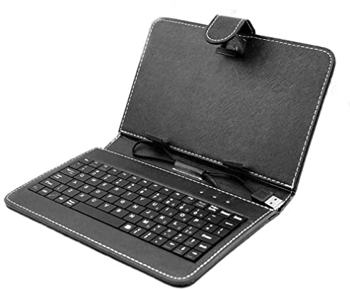 OocciShopp 7 Pulgadas 7.85 Pulgadas 8 Pulgadas 9 Pulgadas 9.7 Pulgadas 10.1 Pulgadas Funda de Cuero con Teclado Universal Funda para Tableta (Negro)