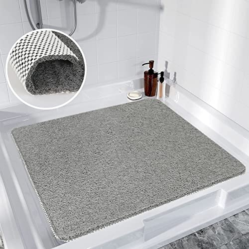 Duschmatte rutschfest 53x53 cm, Weich Komfort Sicherheits rutschfeste duschmatte, Antibakterielle Badematte mit Ablauflöchern, Antirutschmatte Dusche für Badewanne und Nassbereiche