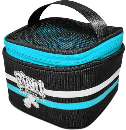 Bont Quad Skate Wheel Bag, Black/Blue, Holds 8 Wheels