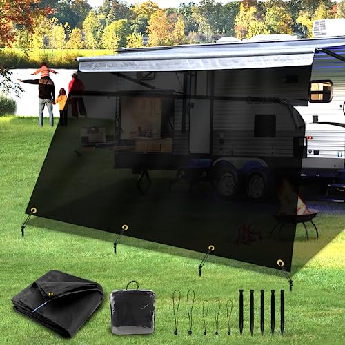 Wohnmobil-Markisen-Schattenschutz mit Reißverschluss, 2,7 x 5,6 cm, Wohnmobil-Markisenstoff, Ersatz-Komplett-Sets für Anhänger, Wohnmobile, 230 g/m², 232 g, 600D strapazierfähiges Netz, blockiert 88 %