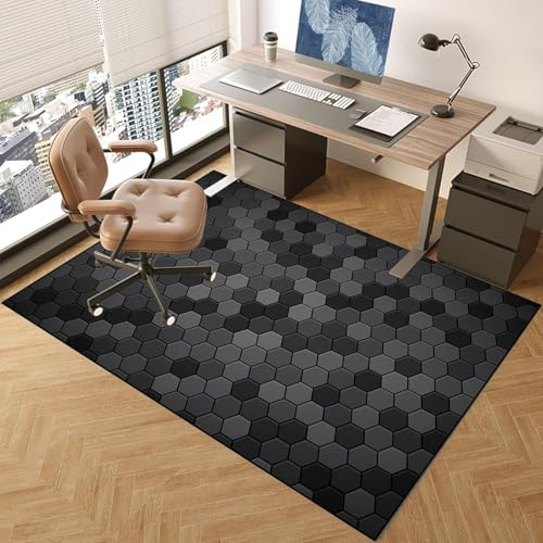 Bodenschutzmatte, 150 x 180 cm Anti Silp Gaming Bürostuhl Stuhlmatten für Teppiche mit niedrigem Flor und Hartholzböden, Schreibtischstuhl Unterlage für Spielzimmer Schlafzimmer Wohnzimmer und Büro
