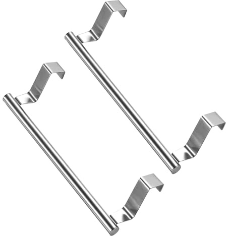 CENPEK 2St Över Dörren Handdukstork Hängare Förvaring Diskhanddukshållare För Att Hänga Över Skåp Kök Badrumsbar (23Cm Silver)
