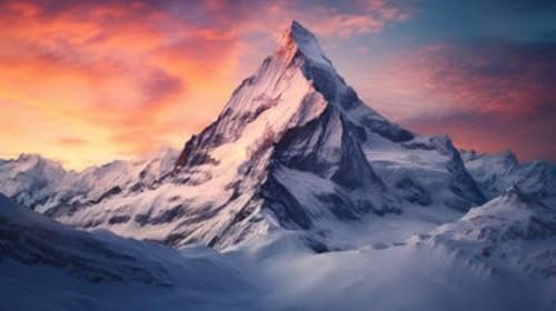 adrium Holz-Bild 110 x 60 cm: ein Berg mit Schnee und Wolken (211017007)