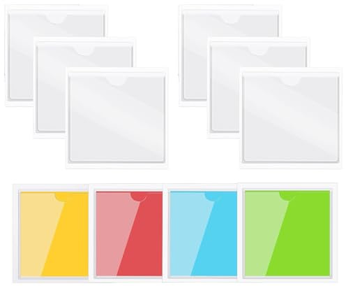 Dzxin Parkscheinhalter, 6 pcs Selbstklebende Transparent Parkschein Halter,Parking Permit Holder Auto Parktickethalter für Auto Genehmigungen, Abzeichen, Windschutzscheibe (10.5 * 10.5cm)