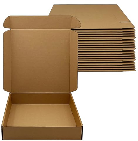 10 x 10 x 2 inch Shipping Boxes Set of 20， Brown Corrugated Cardboard Box Mailer Boxes for Packaging Small Business Shipping，Mailing Boxes Bulk for Birthday Wedding Party Book Literature Gift Giving
