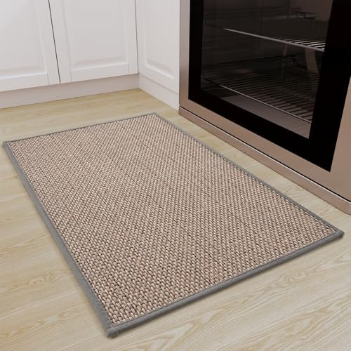 SIXHOME Juego de Alfombras de Cocina Antideslizantes Alfombras de Cocina Tapetes y Tapetes Modernos Lavables para Pasillo Comedor(Gris,40 * 60cm)