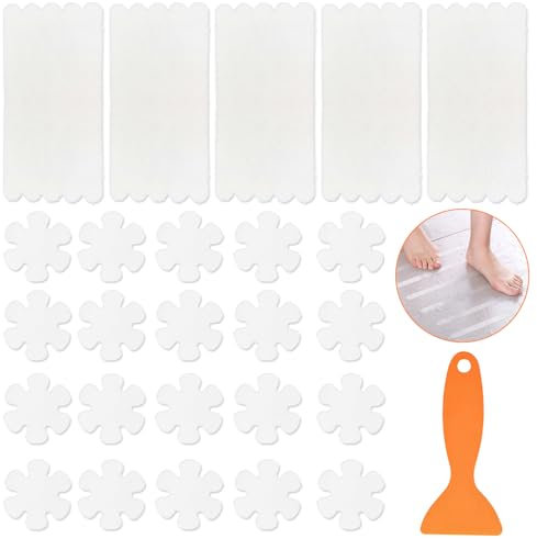 HTTDSLF 44 Pezzi Adesivi Antiscivolo, Adesivi Antiscivolo Doccia, Adesivi di Sicurezza per Vasca da Bagno e Doccia, Adesivi Antiscivolo per Vasca da Bagno, per Vasca da Bagno, Doccia, Scale