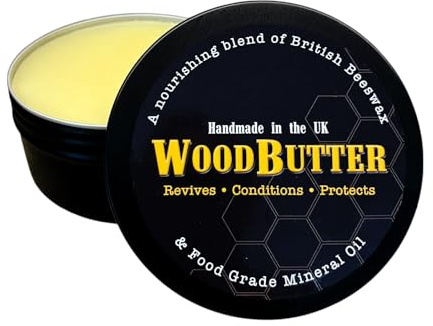 British Beeswax Wood Butter — Food Safe Chopping Board Conditioner & Wood Polish | Natural Mineral Oil | Restores & Protects Wooden Surfaces | 250ml