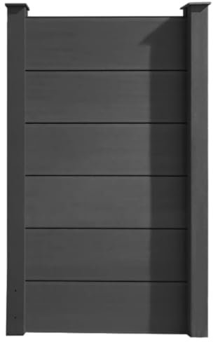 HORI WPC Sichtschutz-Anbauelement 85x180 cm - schmaler Windschutz für Gartenzaun XXL, Lamellenzaun Panel, Auswahl Konsole, wetterfest splitterfrei, 70% Holzfaser Aufschrauben Anthrazit