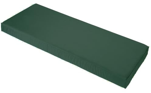 Pinkfairy Outdoor Garden Furniture 3 Seater New Size Bench Pad, Water-Resistant Fabric Seat Cushion Pads For Ultimate Comfort0.00 (Bottle Green, 140 x 45 x 5cm (55 x 18 x 2))