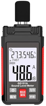 TIEOAXFT Medidor de Nivel de Sonido Digital Sonometro Decibelimetro 30-130dB medidor de decibelios medidor de Sonido medidor de Ruido(GD151B)