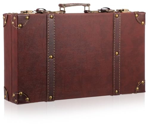 Hemobllo Vintage-koffer aus Leder – Retro-koffer-dekor für Boutique-displays, Foto-requisiten Und Aufbewahrungs-organizer für Zuhause Oder Den Einzelhandel