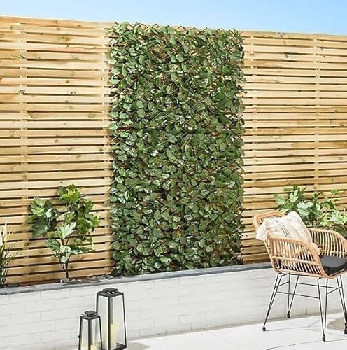 Garden Mile Exapanding - Pannello di edera artificiale, 180 x 60 cm, recinzione per la privacy, per balcone, patio, esterni, decorazione finta edera