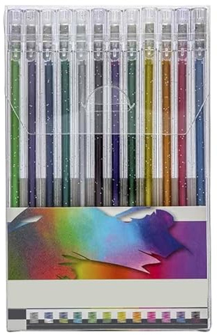 Lot de stylos d'art néon - Deux tons fluorescents à paillettes - Outils de peinture pastel, papier à lettre créatif - Accessoire de croquis lumineux pour lettrage à la main, scrapbooking, dessin