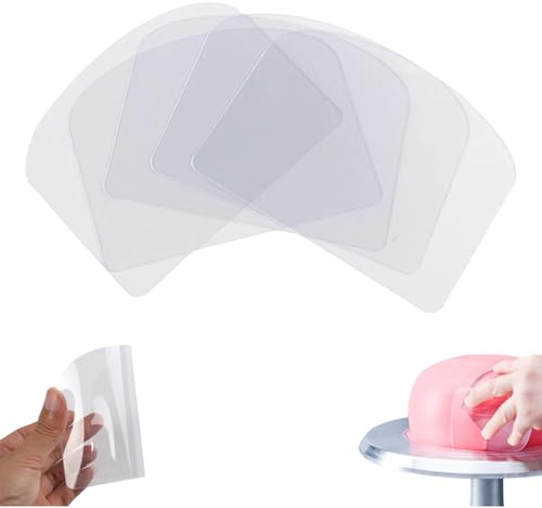 5 Pcs Transparent Cake Cream Scraper, Flexible Plastic Cake Scraper, Decorating Clear Icing Smoother for Cake Decoration Sculpting & Modeling Tools Decorating Tools