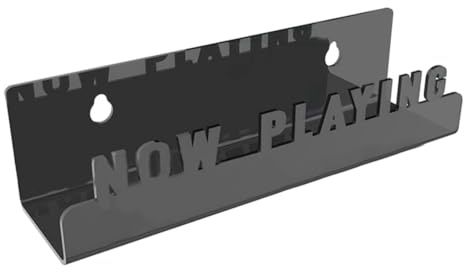 Helilyco Mensola per dischi in vinile acrilico, montaggio a parete, testo 3D, 18 x 4,5 x 4 cm, album fotografici, CD, riviste, album fotografici, nero/trasparente