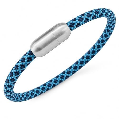 GIPFELWELLE Handgemachtes Segeltau Armband 4 mm, Magnetverschluss, Paracord Makramee Armkette, Damen Herren