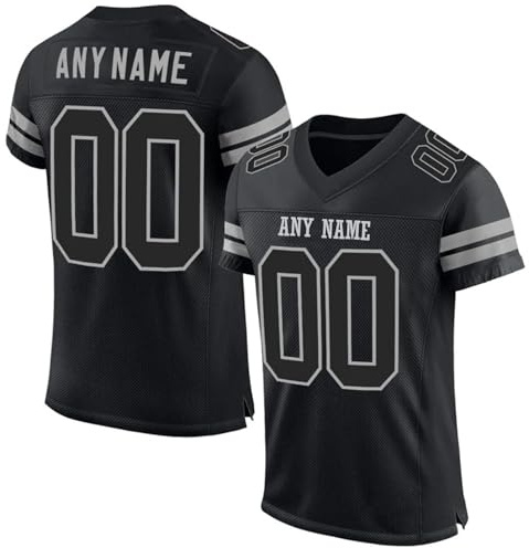 Personalised American Football Shirt for Men Women Kids, Add Your Own Name Number & Team, Lightweight Training Jersey