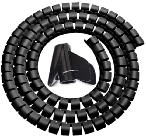 Tubo avvolgicavo a spirale, Avvolgicavo flessibile a spirale multicolore 8-25 mm 1 m 2 m(Black 20mm x1m)