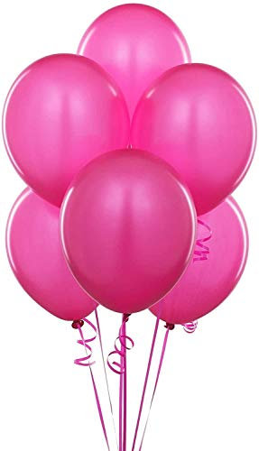 Fuchsia Pink Balloons 10 Pack, Large 12 Inch Thick Latex Biodegradable Helium Party Balloons for Birthday, Wedding, Baby Shower, Valentine's Day Events Decoration for Balloon Arch Garland