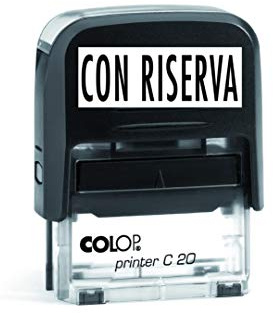 Timbro CON RISERVA Autoinchiostrante Pronto all'uso con Testo personalizzato Modello Colop Printer C 20 Commerciale Ufficio Scuola Lavoro Inchiostro disponibile in 3 colori (ROSSO)