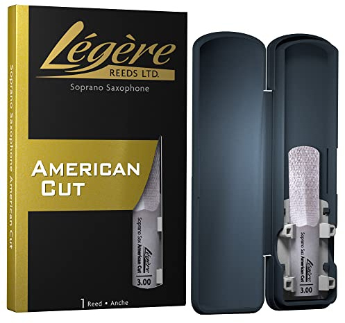 Légère Reeds - Sopransaxophonblatt, American Cut, Blattstärke 3.00 (SSA3.00) - Hochwertiges synthetisches Holzblasrohr