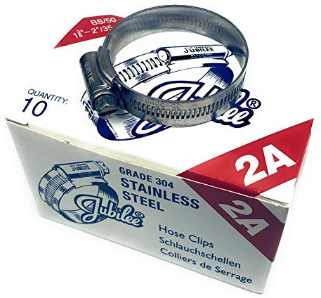 Jubilee® 10 Stücke Schlauchschellen Set aus Edelstahl in W4 Qualität, für Durchmesser 35-50mm