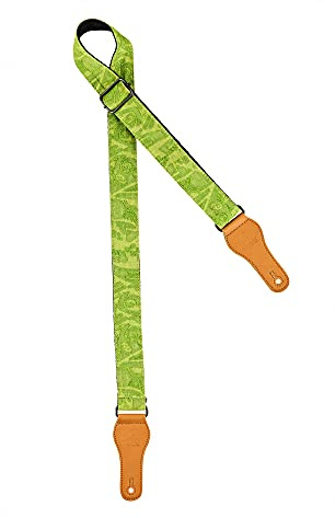 Ortega Guitars Ukulele Gurt Verstellbar - Spring Series - Baumwolle, Grün (OCS-340U) | Länge verstellbar, für Banjolele, Guitalele, Mandoline, Ukulele